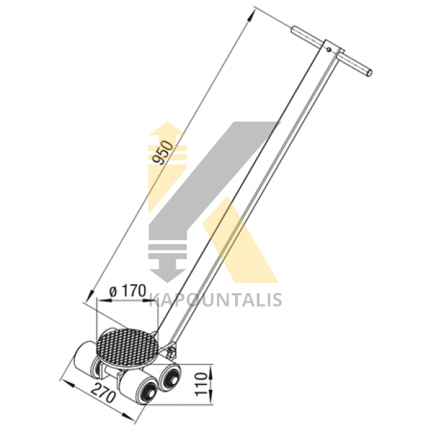 Steering Transport dolly L3-3000kg  MATERIAL LIFTS