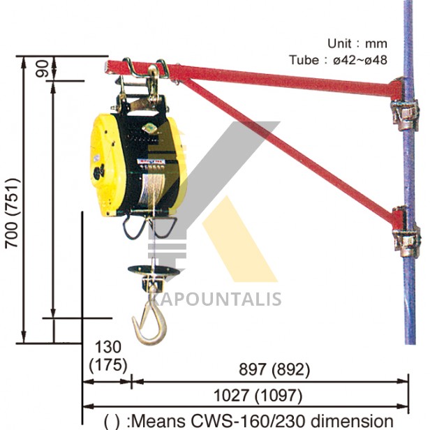 CRH-0710 Bracket for loads up to 250kg  HOISTS