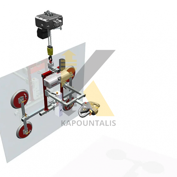 GLASS VACUUM UGL2 WITH ROTATION & CHAIN HOIST FOR LIFTING UP TO 2M 500KG 