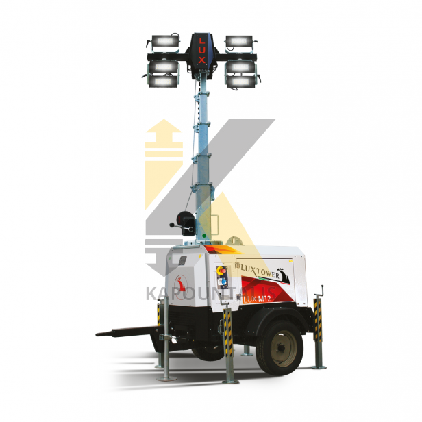 LIGHTING TOWER WITH POWER GENERATOR & MANUAL LIFTING SYSTEM LUX M12 UP TO 9M - ILLUMINATED AREA 4200 SQM