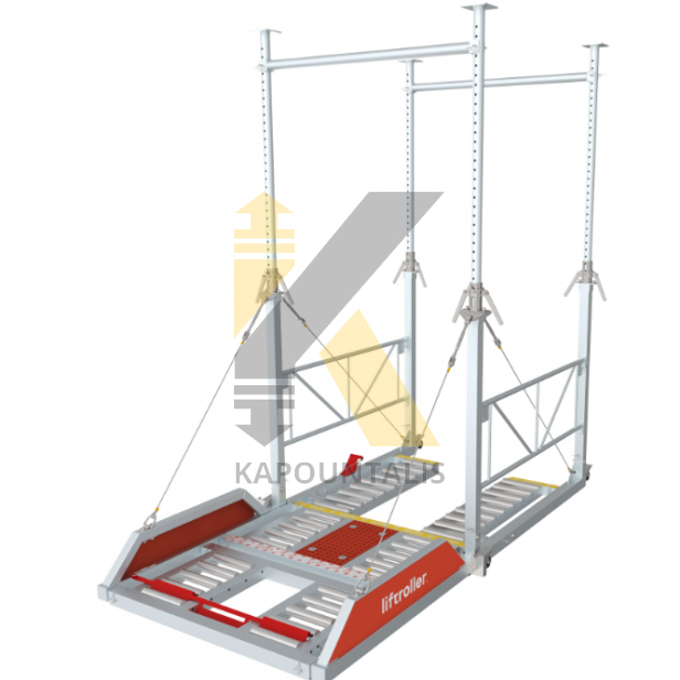 Liftroller floor - Πλατφόρμα μεταφοράς-κύλισης εμπορευμάτων και εξοπλισμού από μπαλκόνι ή εξέδρα μέσα στο κτίριο 